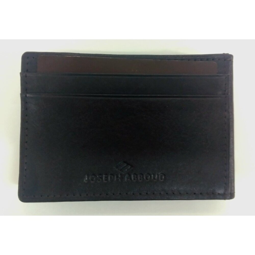 Brown Leather Wallet Joseph Abboud Slimfold W/Belt Clip New With Tag/Card NOS